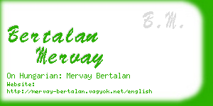 bertalan mervay business card